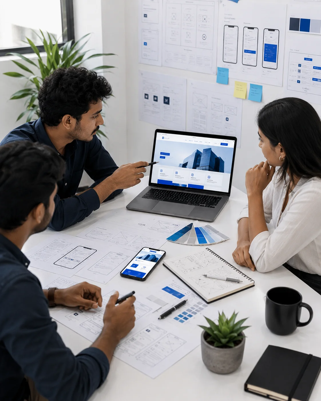 Creative team collaborating on digital solutions
